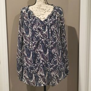 Liz Claiborne Paisley Blouse XL